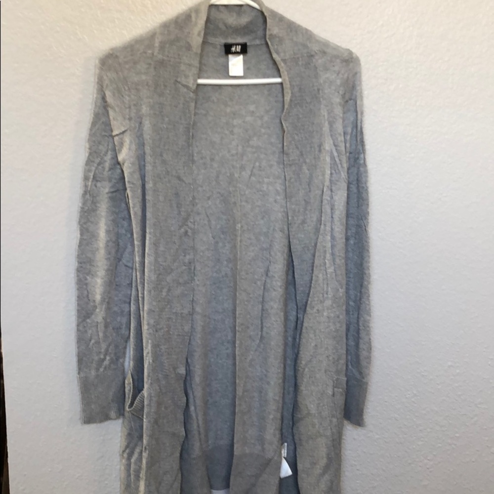 Grey long cardigan h&m